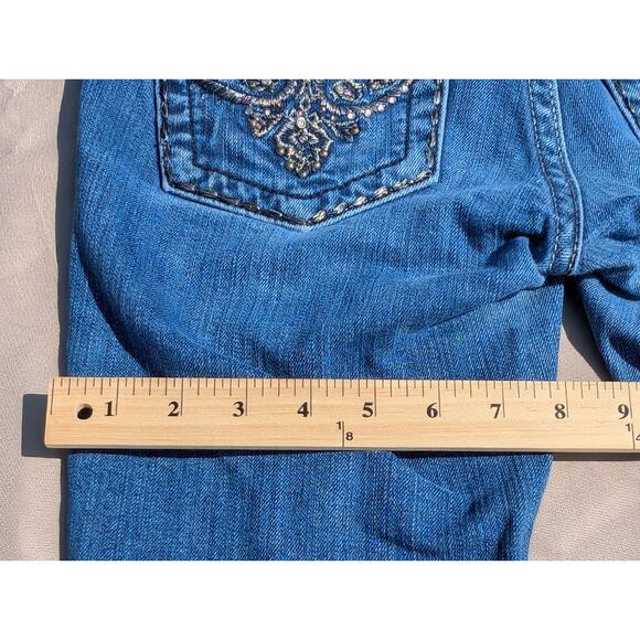 Miss Me Jeans Women’s Size 26 Distressed Embroidered Bootcut Skinny JPW5123 - Picture 8 of 10
